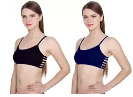 6 Strap sports bra ( BLACK WHITE 2 PC )-thumb2