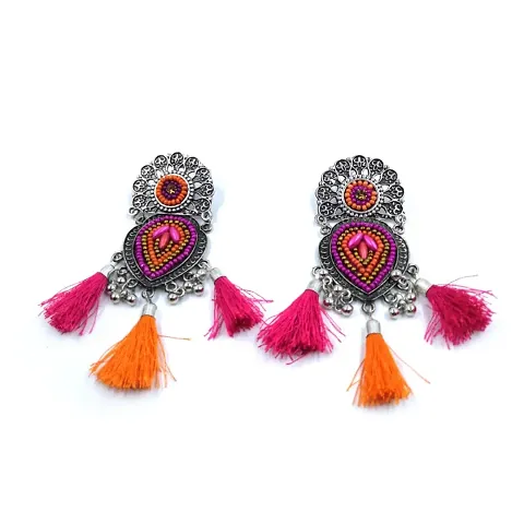 Oxidized Tassels Earrings For Girls/Women