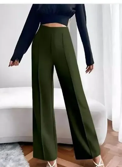Trendy Solid Flared Trouser