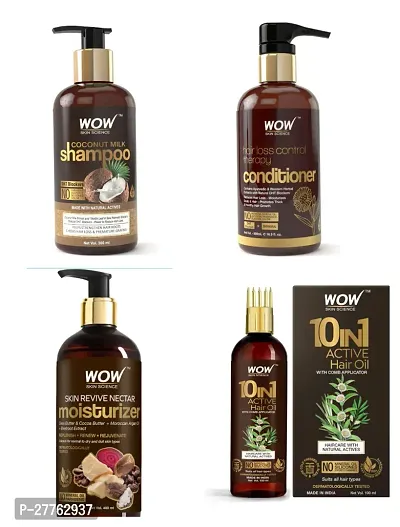 Wow shampoo 300ml Conditioner 500ml moisturizer 400ml Hair oil 100ml