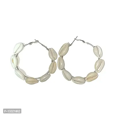 Stylish Silver Brass Hoop Earrings For Women