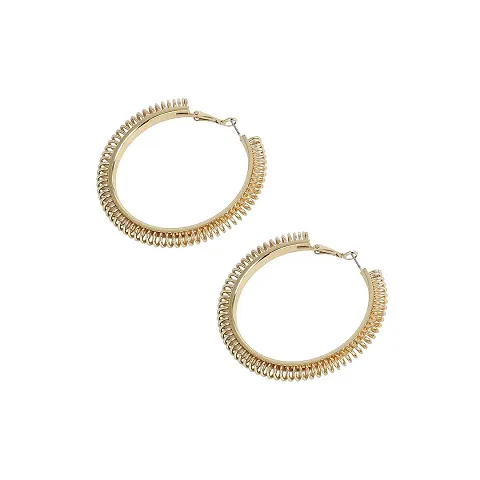 Stylish Brass Hoop Earrings For Women