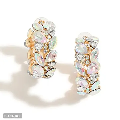 Stylish Golden Brass Hoop Earrings For Women-thumb0