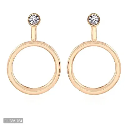 Stylish Golden Brass Hoop Earrings For Women