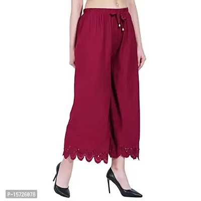 Trendy Straight Fit Poly Cotton Palazzo for Women-thumb4