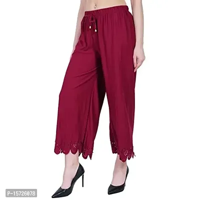 Trendy Straight Fit Poly Cotton Palazzo for Women-thumb2