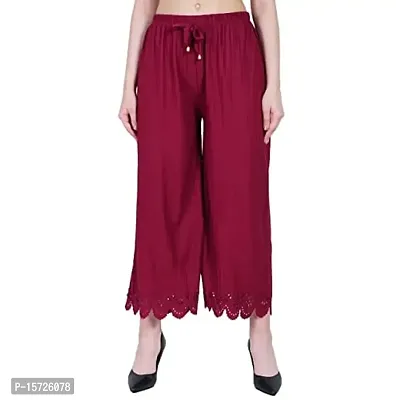 Trendy Straight Fit Poly Cotton Palazzo for Women-thumb0