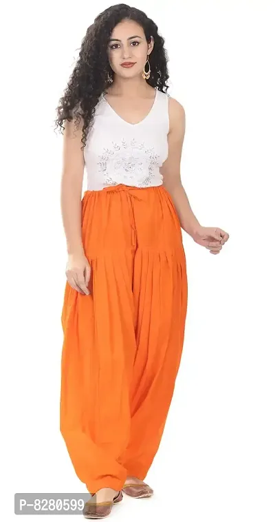 NATHAWAT Women's Regular Fit Cotton Salwar (Orange, 5XL)-thumb0