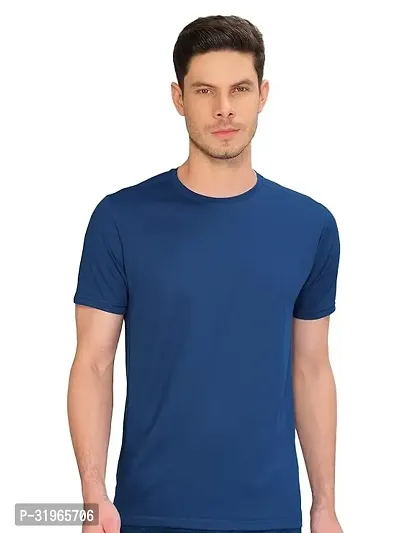 Stylish Polyester Solid T-Shirt for Men-thumb0