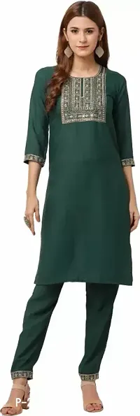 Stylish Women Silk Blend Kurta Bottom Set-thumb0