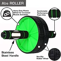 Bstar Anti Skid Double Wheel Abs Roller Portable Exerciser Color May Vary Multicolour-thumb3