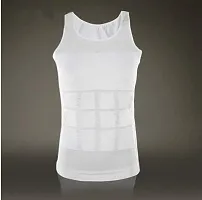 Bstar Slimming Tummy Tucker Slim  Lift Body Shaper Vest/Men's Undershirt Vest to Look Slim Instantly (Large, White)-thumb2