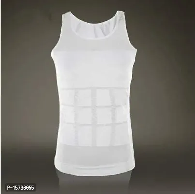 Bstar Vest Slim n Lift Tummy Tucker Body Shaper for Men Size Medium - White-thumb3