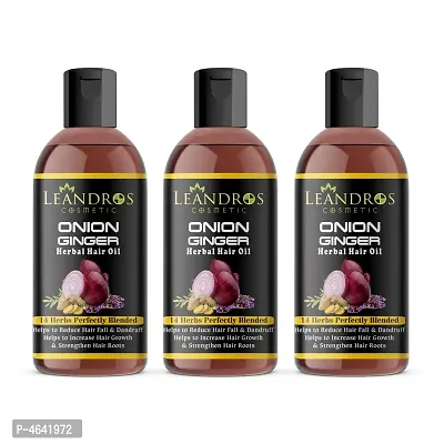 Onion Ginger hair oil with 14 Natural Oil Hair Oilnbsp;Pack Of-(3)-(60 ml)-thumb0