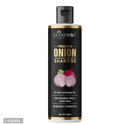 LEANDROS premium onion shampoo for damage repair shampoo | 200ml (pack of 1)
