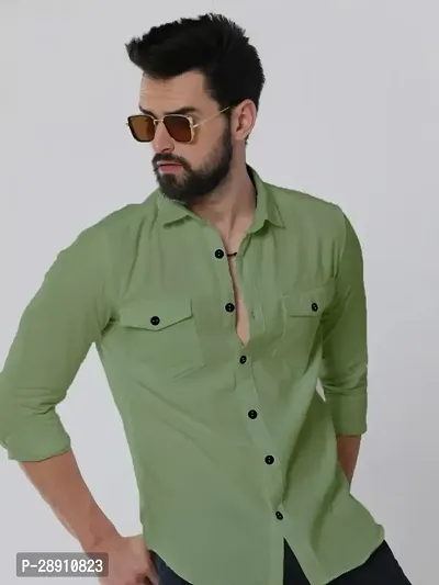 Stylish Cotton Solid Long Sleeves Shirt For Men