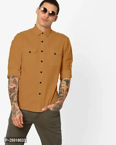 Stylish Cotton Solid Long Sleeves Shirt For Men