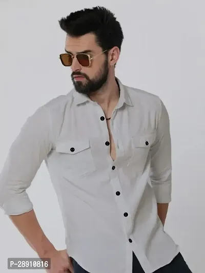 Stylish Cotton Solid Long Sleeves Shirt For Men