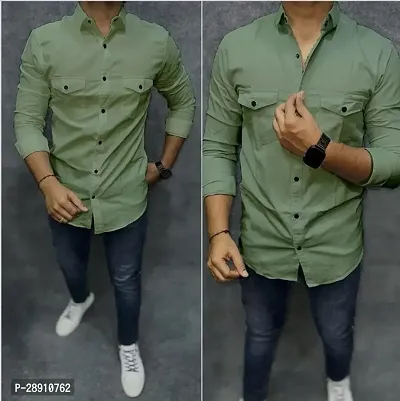 Stylish Cotton Solid Long Sleeves Shirt For Men