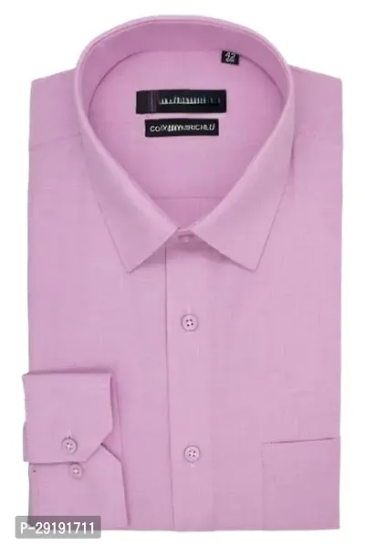 Reliable Pink Cotton Solid Long Sleeves Casual Shirt For Men