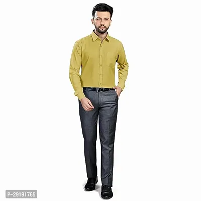 Reliable Yellow Cotton Solid Long Sleeves Casual Shirt For Men-thumb0