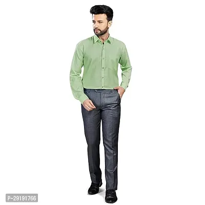 Reliable Green Cotton Solid Long Sleeves Casual Shirt For Men-thumb0