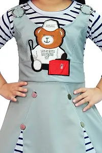 A K DEZINES Cotton Blend Teddy Dungaree Dress for Girls-thumb1