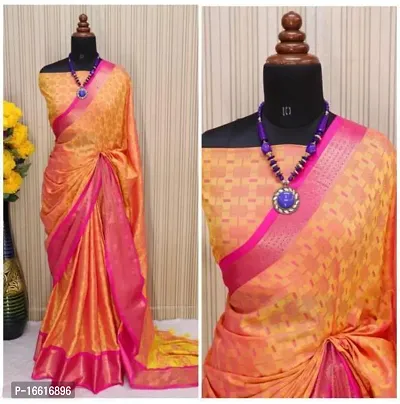 Beautiful Khadi Silk Saree with Blouse piece-thumb0