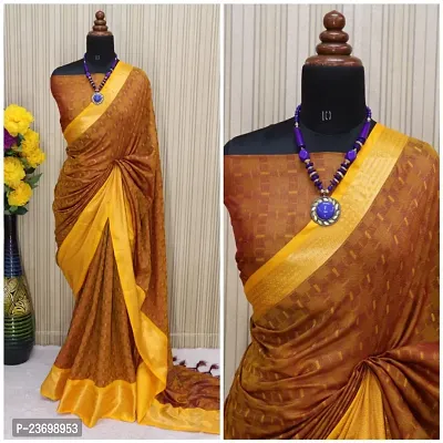 Beautiful   Khadi Cotton Saree With Blouse Piece-thumb0