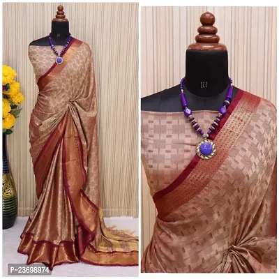 Beautiful   Khadi Cotton Saree With Blouse Piece-thumb0