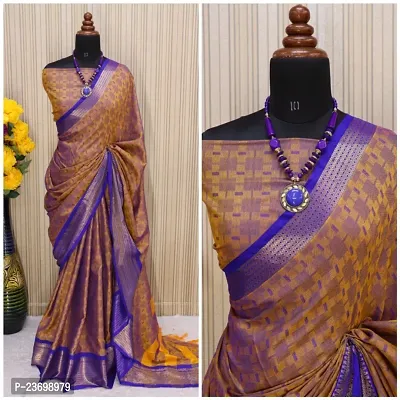 Beautiful   Khadi Cotton Saree With Blouse Piece-thumb0