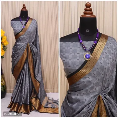 Beautiful   Khadi Cotton Saree With Blouse Piece-thumb0