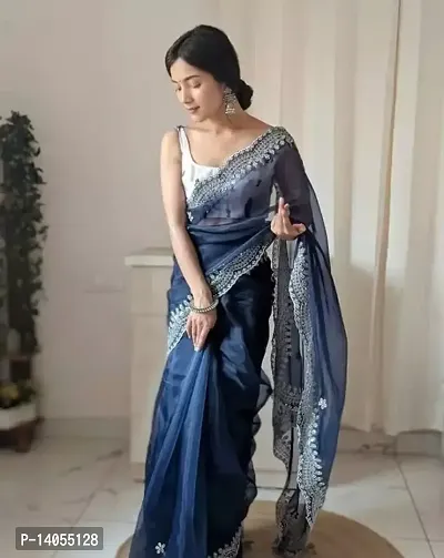 Sky Blue Color Modal Silk With Silver Zari Weaving Sari With Matching Blouse,  जारी बॉर्डर साड़ी - Bhakti Silk Mills, Surat | ID: 2850486804397