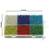 Beadsnfashion Silver Line Glass Seed Beads DIY Kit for Jewellery Making, Beading, Embroidery and Art and Crafts, Size 11/0 (2mm)-thumb3