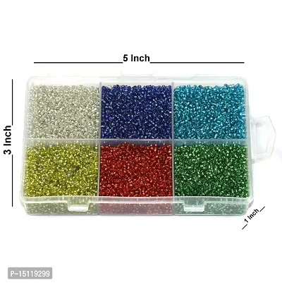 Beadsnfashion Silver Line Glass Seed Beads DIY Kit for Jewellery Making, Beading, Embroidery and Art and Crafts, Size 11/0 (2mm)-thumb4