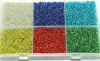 Beadsnfashion Silver Line Glass Seed Beads DIY Kit for Jewellery Making, Beading, Embroidery and Art and Crafts, Size 11/0 (2mm)-thumb4