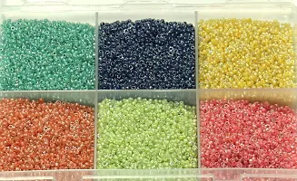 Beadsnfashion Inside Color Glass Seed Beads DIY Kit for Jewellery Making, Beading, Embroidery and Art and Crafts, Size 11/0 (2mm)-thumb3