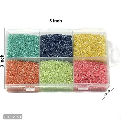 Beadsnfashion Inside Color Glass Seed Beads DIY Kit for Jewellery Making, Beading, Embroidery and Art and Crafts, Size 11/0 (2mm)-thumb5