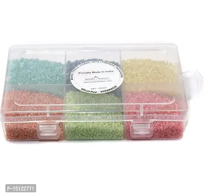 Beadsnfashion Inside Color Glass Seed Beads DIY Kit for Jewellery Making, Beading, Embroidery and Art and Crafts, Size 11/0 (2mm)-thumb3