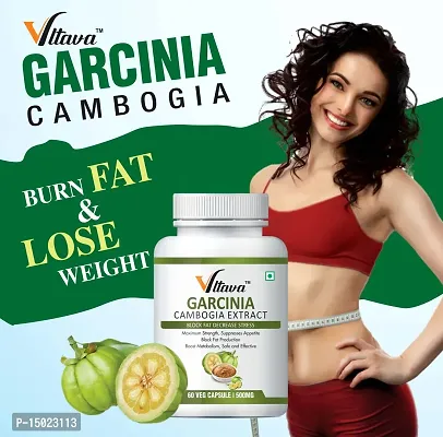 Vltava Garcinia Cambogia Extract Capsules Fat Burner and Weight Loss Products for Men and Women - 60 Capsules