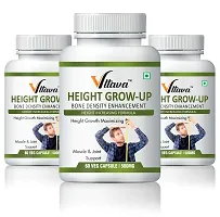 VLTAVA Height GROW-UP For Helps Increasing Height Capsules Helps for Height Growth,   Grow Taller Supplement for Kids, Enhanced, Potent Bone Growth  Height Growth Maximizing    (Pack of 3)-thumb1