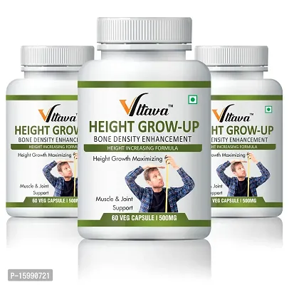 VLTAVA Height GROW-UP For Helps Increasing Height Capsules Helps for Height Growth,   Grow Taller Supplement for Kids, Enhanced, Potent Bone Growth  Height Growth Maximizing    (Pack of 3)-thumb2