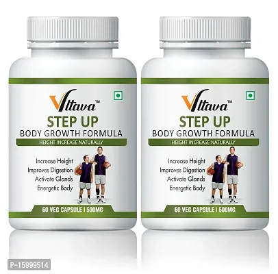 VLTAVA Step Up Body Growth Height Increasing Booster| For Taller  Stronger Height | Support Bone Density | Natural Peak Height | (An Ayurvedic Body Growth Formula)-(Pack of 2)-thumb3