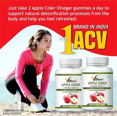 Apple Cider Vinegar 500mg Supplement for Weight Loss Management,Boost Energy | Improves   Cholesterol Levels  Supports Digestive Health-thumb0