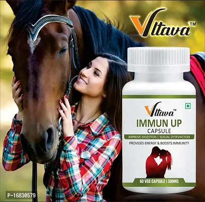 VLTAVA Immun-Up Herbal Capsules Improve Digestion|Sexual Dysfunction|Stamina  Power|  Provides Energy  Boosts Immunity 60-Capsule