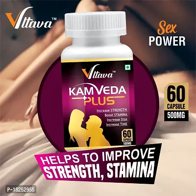 VLTAVA KAMVEDA PLUS CAPSULE -100% Ayurvedic Capsules for Strength, Stamina  Power | No   Side Effects| Benefit Vigour and Health | Men Power Supplement-thumb0