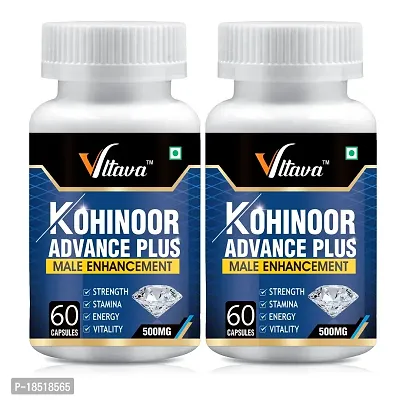 VLTAVA KOHINOOR ADVANCE PLUS CAPSULE -100% Ayurvedic Capsules for Strength, Stamina  Power | No Side Effects| Benefit Vigour and Health | Men Power Supplement (60 Capsule)   (Pack Of 2)-thumb2