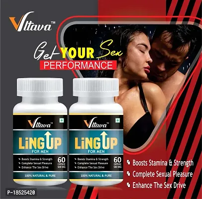 VLTAVA LING UP Capsule Strength Stamina Power Performance Energy Vigour Vitality Booster for Men Sudh Shilajeet, Ashwagandha, Safed Musli.