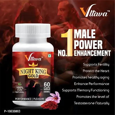 VLTAVA NIGHT KING GOLD Herbal Capsules For Men Wellness, Supports Sexual Energy/Boost Your   Sexual Power 100% Ayurvedic