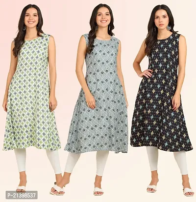 Fancy American Crepe Kurtis for Women Pack Of 3-thumb4